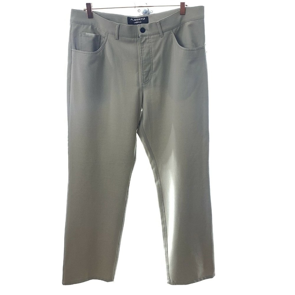 Alberto Pants 36 Tom Comfort Fit Ceramica Solid Beige Camel New